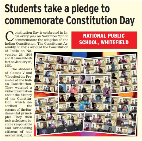 Consititution Day Published in Times NIE